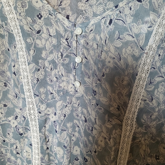 Denim & Supply Ralph Lauren Dress Blue Floral V-Neck High-Low Midi 6 Boho-chic - Picture 3 of 11